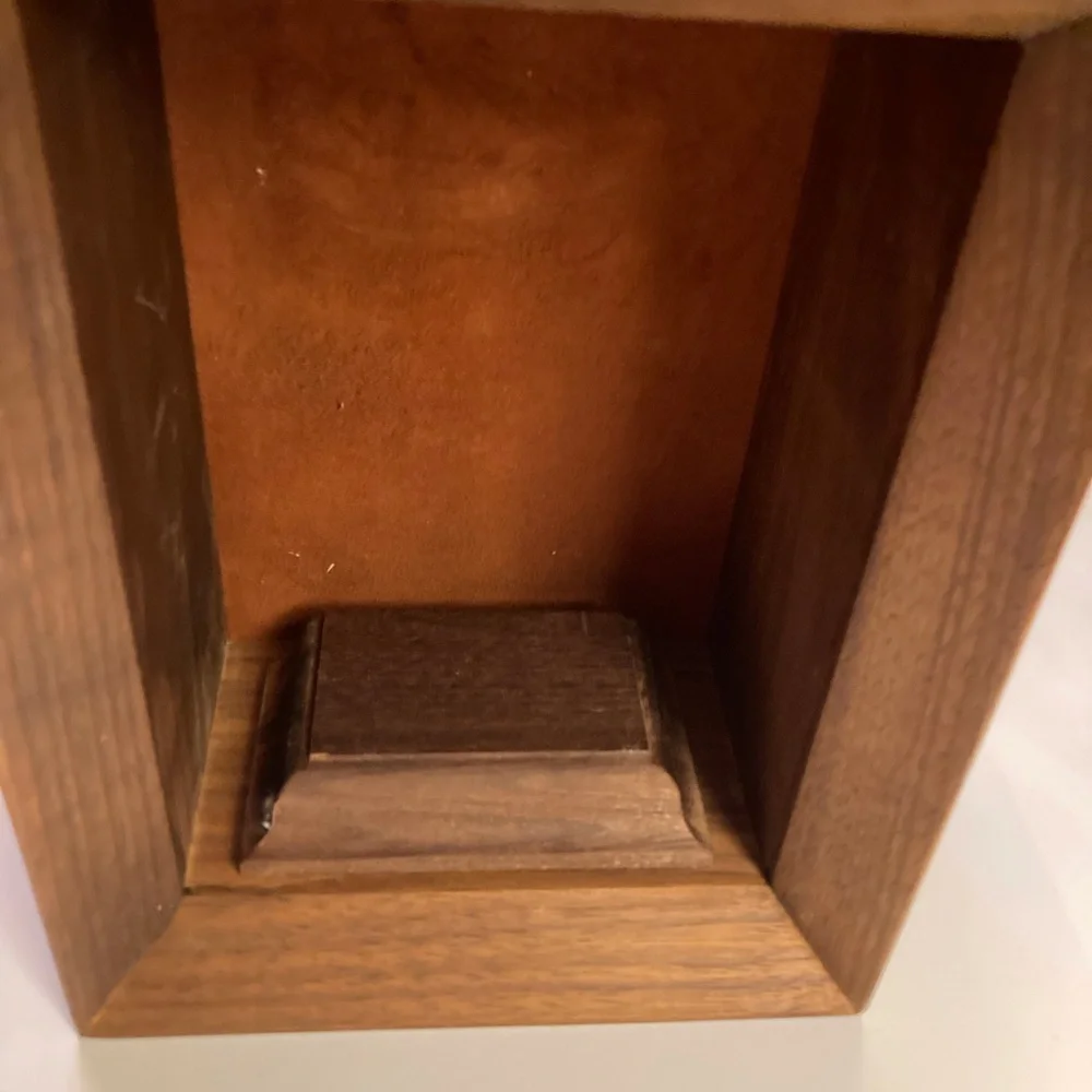 Vintage Rosewood shadow display boxes raised plinth felt backed interior